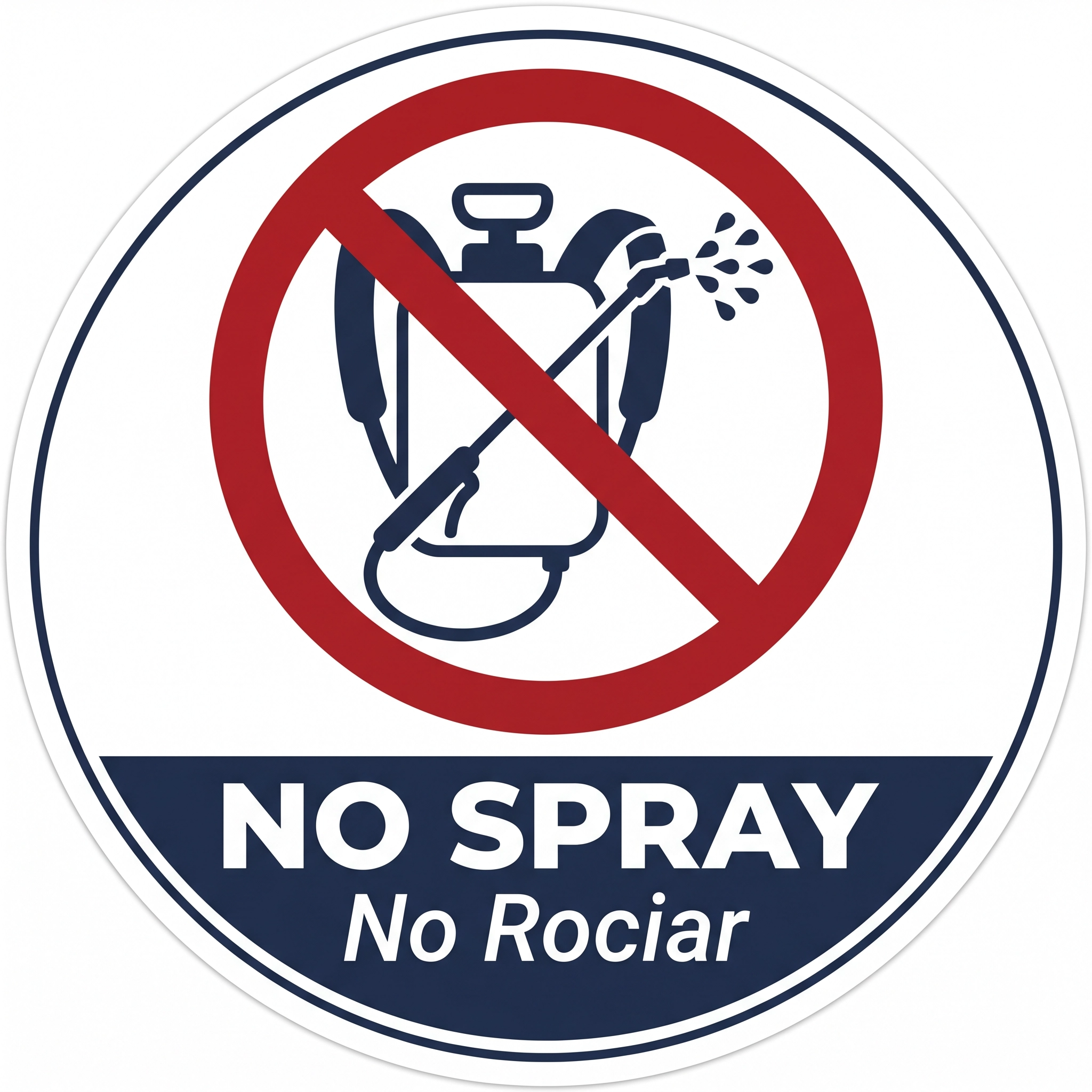 No Spray / No Rociar circular sticker