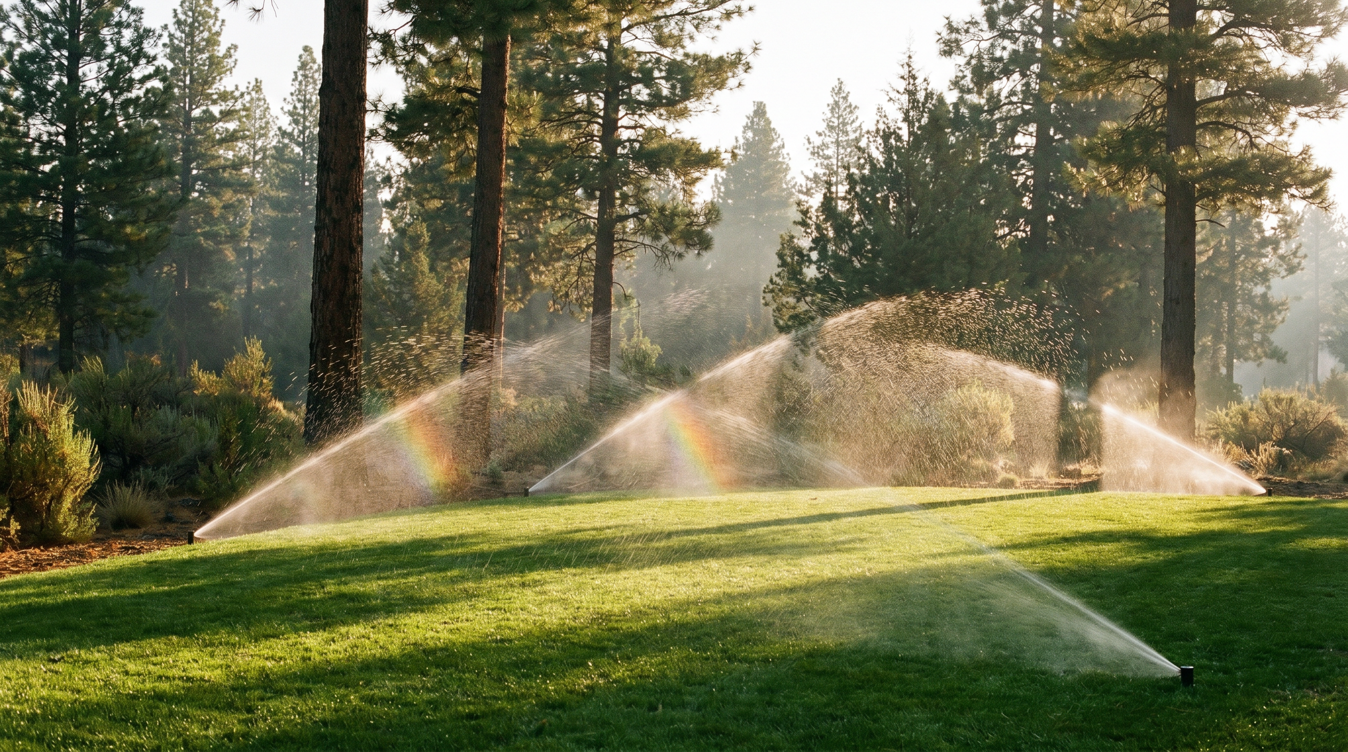Irrigation system installation in Central Oregon landscape